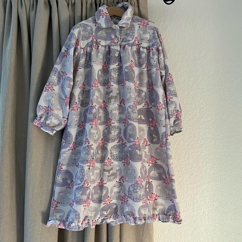 Pottery barn kids friendly fox flannel nightgown